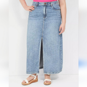 Lane Bryant Denim Midi skirt,‎ Sz 22